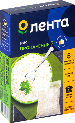 

Рис Лента пропаренный, в пакетиках, 5х80 г