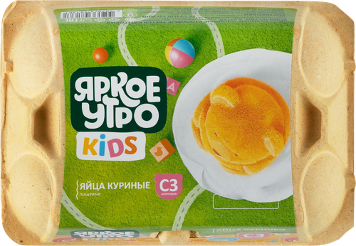 

Яйцо куриное Яркое утро Kids С3, 6 шт. 240 г
