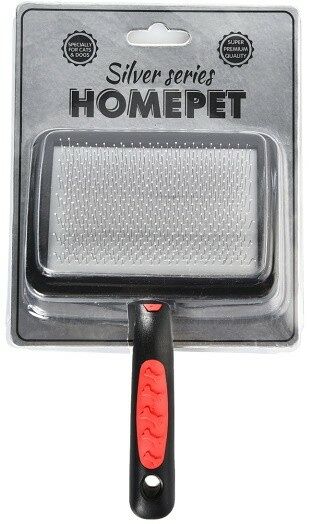 Пуходерка для животных Homepet Silver Series размер M пластиковая, 18х11.5см