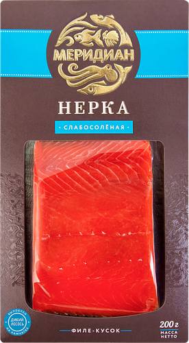 

Нерка слабосоленая Меридиан Филе-кусок 200 г