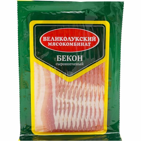 Бекон свиной Великолукский МК сырокопчёный категория В, 150г
