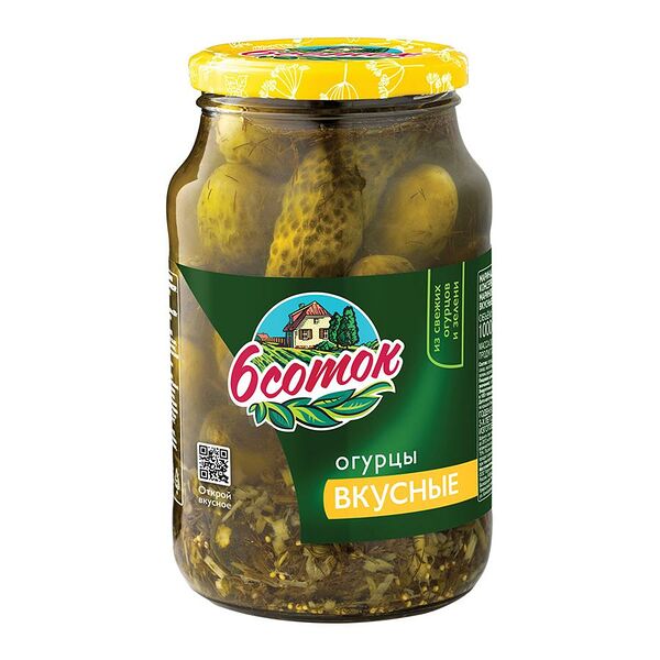 Огурцы 6 соток 1000г вкусные ст/б