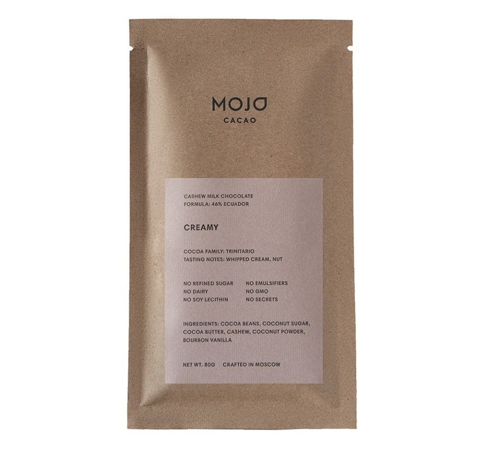 

Шоколад Mojo Cacao Creamy веганский молочный 46% 80 г