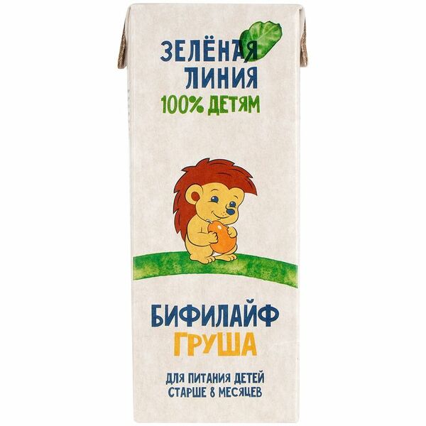 Бифилайф груша с 8 месяцев 2.5% Зелёная Линия, 210мл