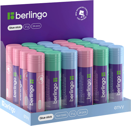 Клей-карандаш BERLINGO Envy, 21г в ассортименте