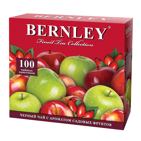 Чай черный BERNLEY Садовые фрукты, 100 пакетиков