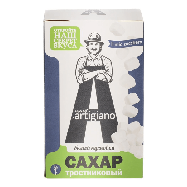 Сахар Segreti d’Artigiano Тростниковый белый нерафинированный кусковой  500г