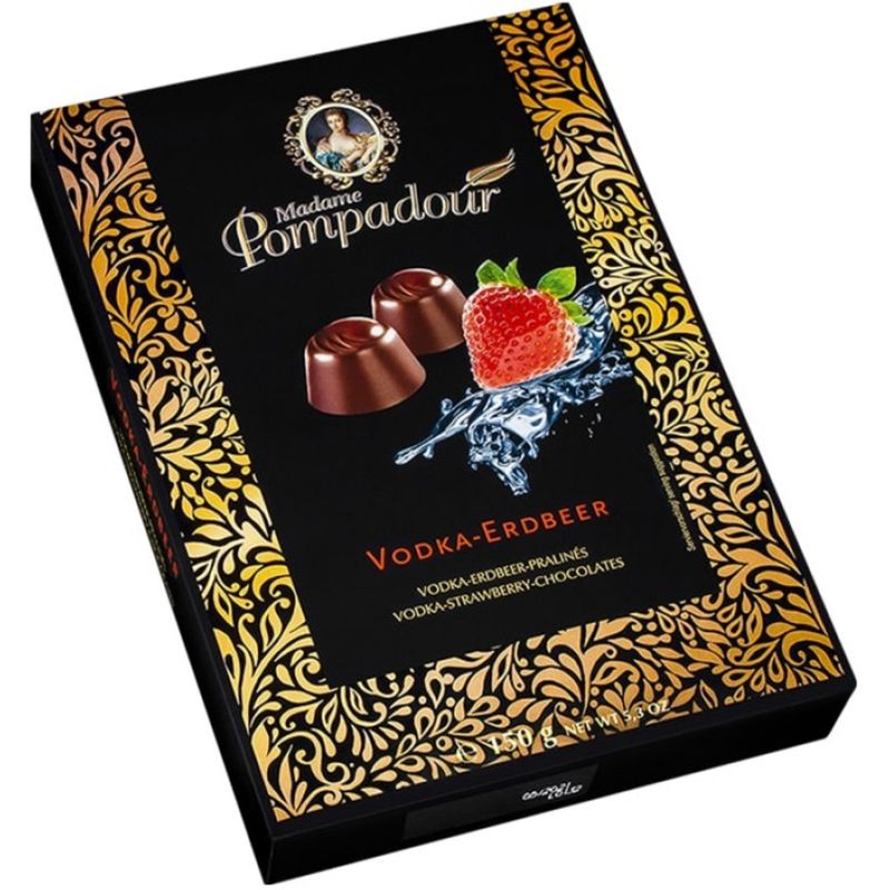 

Конфеты Madame Pompadour в темном шоколаде со вкусом водки и клубники, 150 г