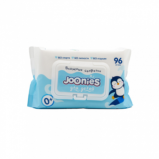 

Салфетки влажные детские Joonies с витамином E без отдушек 96 шт.