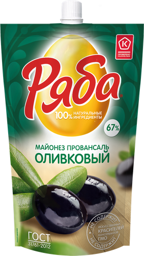 

Майонез Ряба провансаль оливковый 67%, 372 г