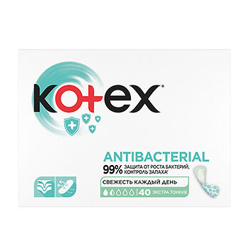 Прокладки ежедневные Kotex Antibacterial Экстра тонкие 40 шт
