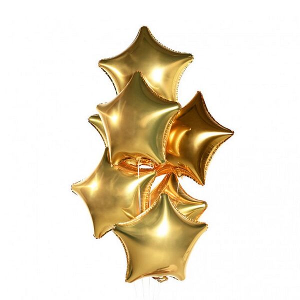 Воздушные шары Звезды (золото) 7 шт.
