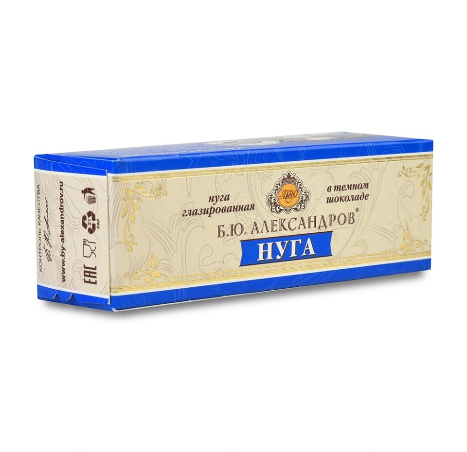 

Нуга Б.Ю.Александров глазированная в тёмном шоколаде 40 г Россия, БЗМЖ
