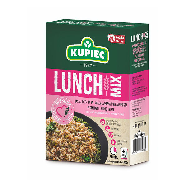 Ланч микс: ячневая крупа,овсяная крупа цельнозерновая,тыквенные семечки,льняное семя в вар пак 4х100г