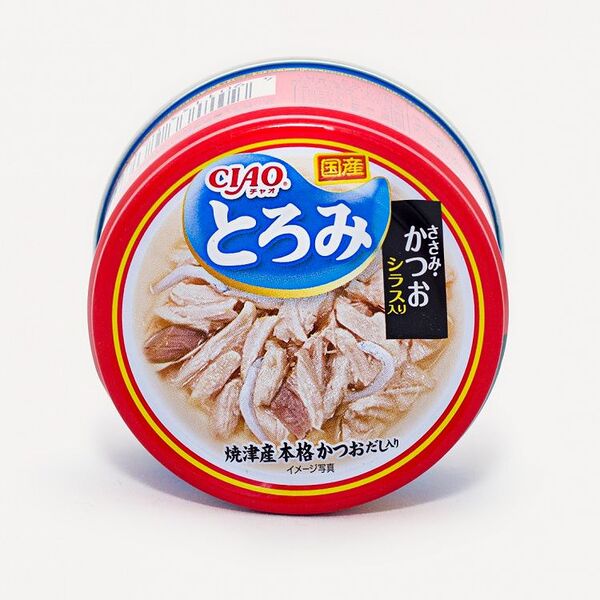 Корм для кошек INABA Тороми в бульоне филе курицы, тунец, сельдь банка