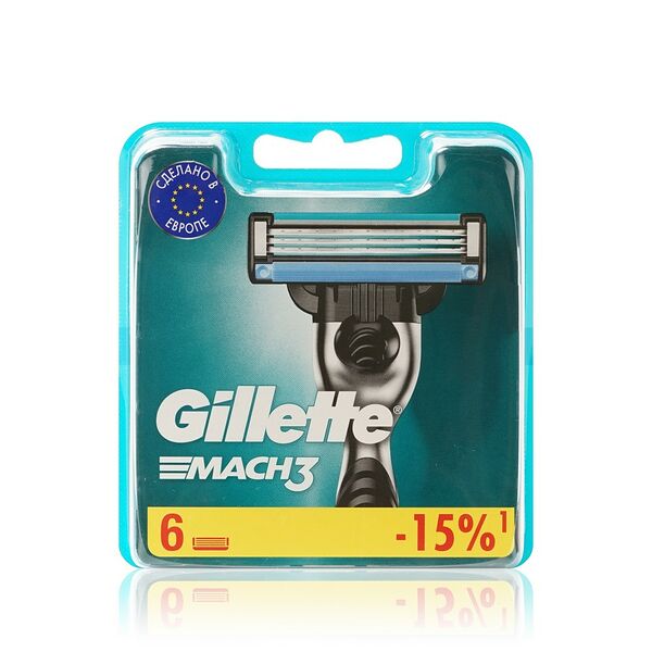 Кассеты для бритья Gillette Mach3 3 лезвия, 6 шт