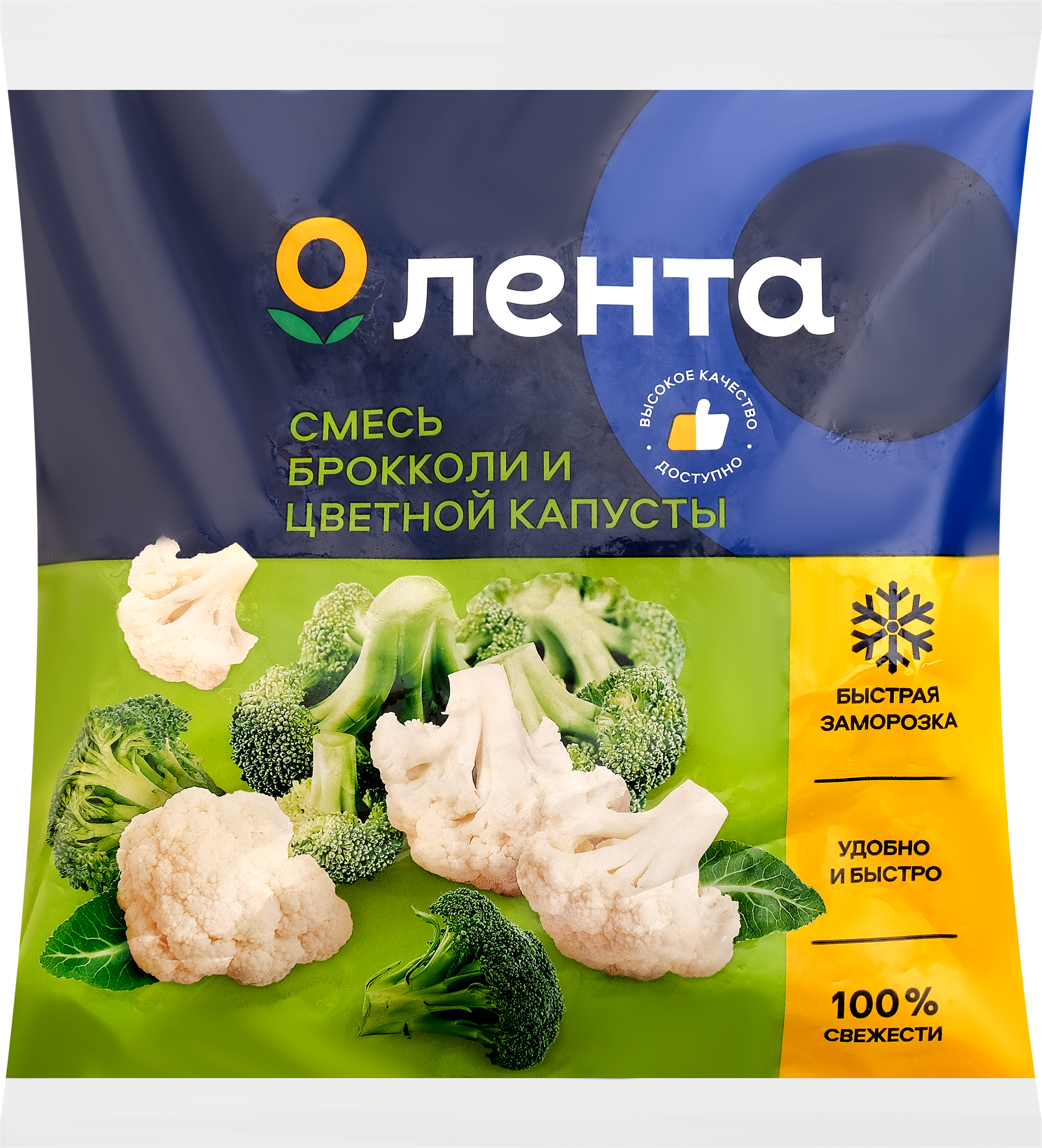 

Смесь овощная ЛЕНТА Брокколи и цветная капуста, 400г