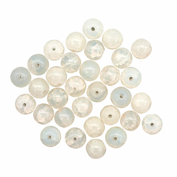 1301137 Бусины стеклянные 'Нефритовое кракле' 8мм, упак/34шт., Astra&Craft(4 кремовый)