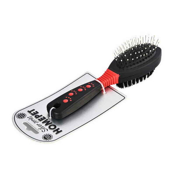 Расческа-щетка для животных Homepet Silver Series двухсторонняя, 23х6.5см