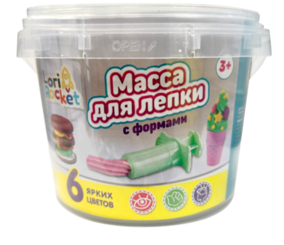 Набор для лепки Lori Rocket с формочками в ведерке