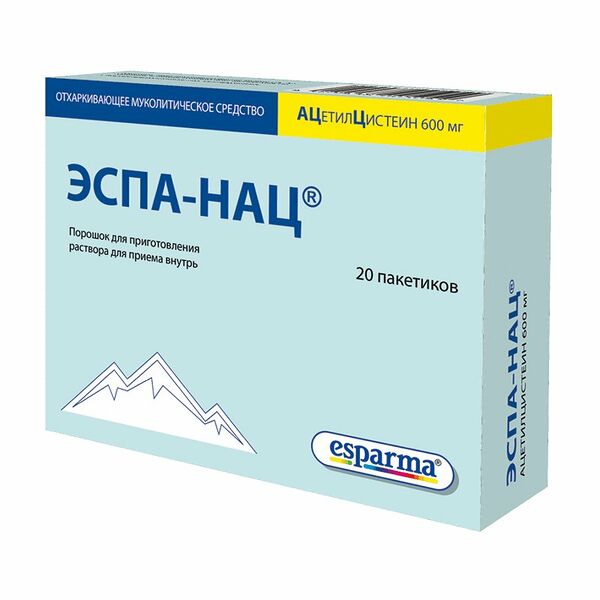 Эспа-Нац пор.д/приг.р-ра д/приема внутрь 600мг пак.3г №20