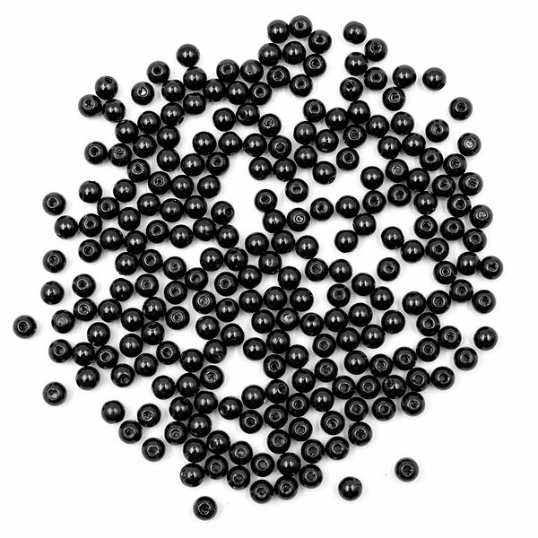 Бусины круглые, пластик, 6мм, 25гр Astra&Craft(046 NL черный)
