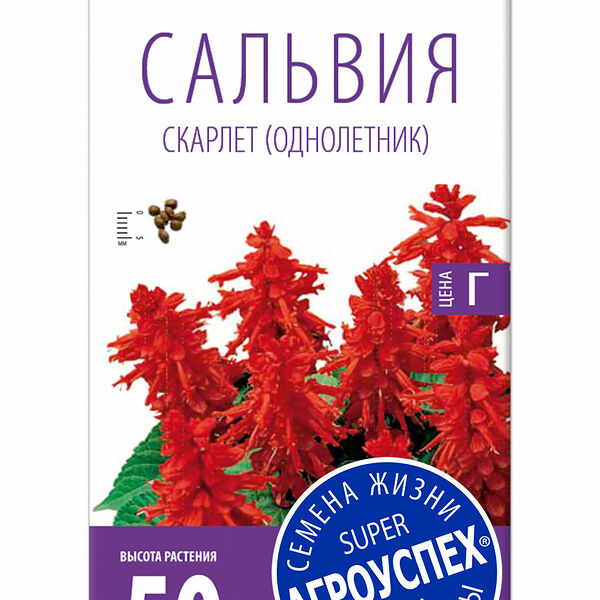 Семена Агроуспех Сальвия Скарлет 0.1 г