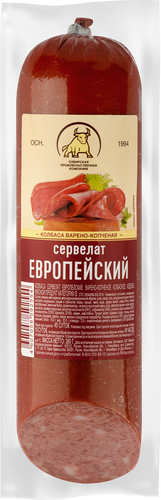 

Колбаса варено-копченая Сибирская продовольственная компания Сервелат Европейский 380 г