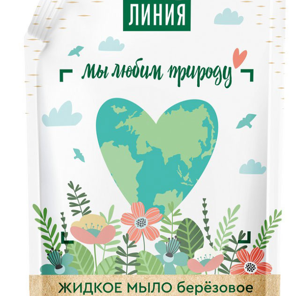 Жидкое мыло Чистая Линия Для Всей Семьи Березовое 500 мл