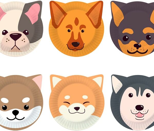 Набор бумажных тарелок ND Play Собачки с ушками 23см 6шт