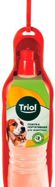 Поилка для животных Triol портативная красная 26*7*6см 500мл