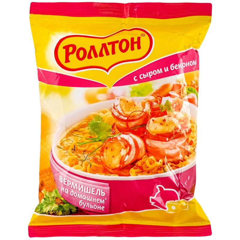

Вермишель Роллтон на домашнем бульоне с сыром и беконом 60 г