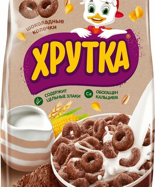 Шоколадные колечки Хрутка,пакет,210 г