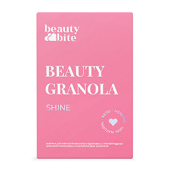 Кето-гранола низкоуглеводная Beauty Bite Shine с добавлением коллагена 125г, Россия