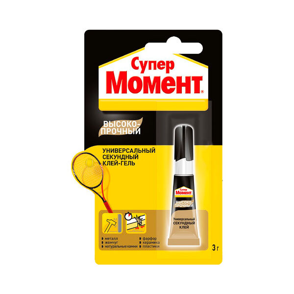 Клей Момент Супер секундный Высокопрочныйгель 3г блистер-карта универсальный 1700011