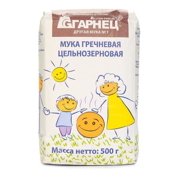 Мука гречневая Гарнец цельнозерновая без глютена