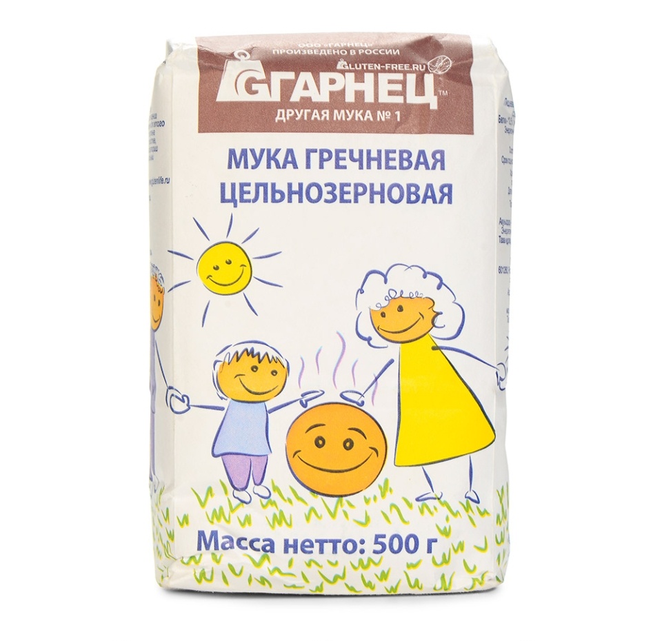 

Мука гречневая Гарнец цельнозерновая без глютена, 500 г