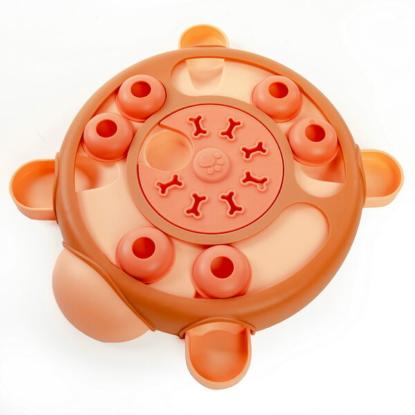 Игрушка для собак и кошек SkyRus интерактивная Tortoise Puzzle Toy, коричнево-оранжевая