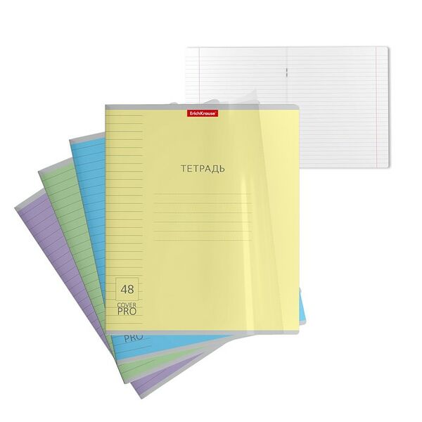 Тетрадь ERICHKRAUSE Классика CoverPrо, А5+, 48 листов, с пластиковой обложкой, в линейку, в ассортименте, 1шт, Арт. 56385