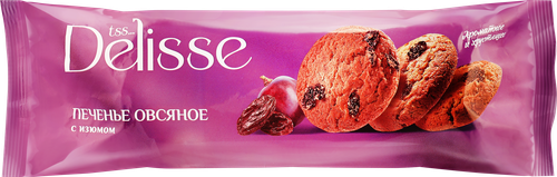 

Печенье овсяное Delisse с изюмом 300 г