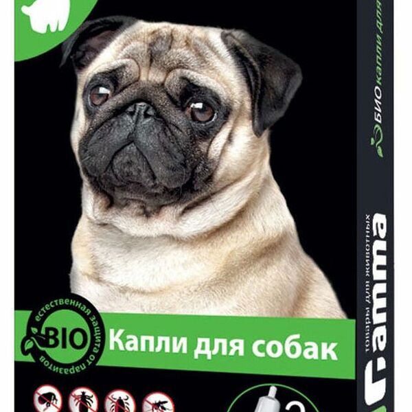 Капли от блох и клещей для собак 2*1мл ТМ Гамма