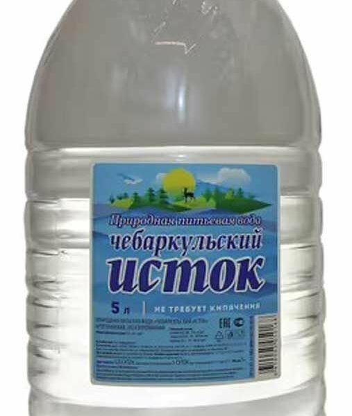 Вода питьевая Чебаркульский исток Природная артезианская негазированная 5 л