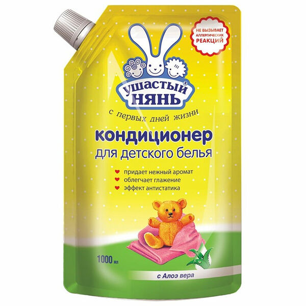 Кондиционер для детского белья Ушастый нянь с алоэ вера 1 л