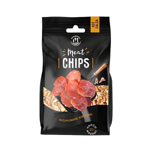 Продукт с/к из мяса свинины мясной Чипсы Сальса 80г МГС Велес-Мит