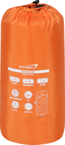 

Спальный мешок 190х75см, от +15 до +25, цвета в ассортименте, Арт. LTA-6063