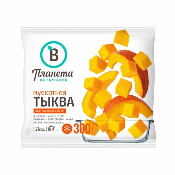 Тыква Планета Витаминов мускатная резаная замороженная 300 г