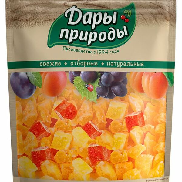 Цукаты Дары природы Ананас и папайя сушеные 150 г