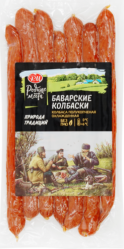 

Колбаски Родные места Баварские полукопченые вес