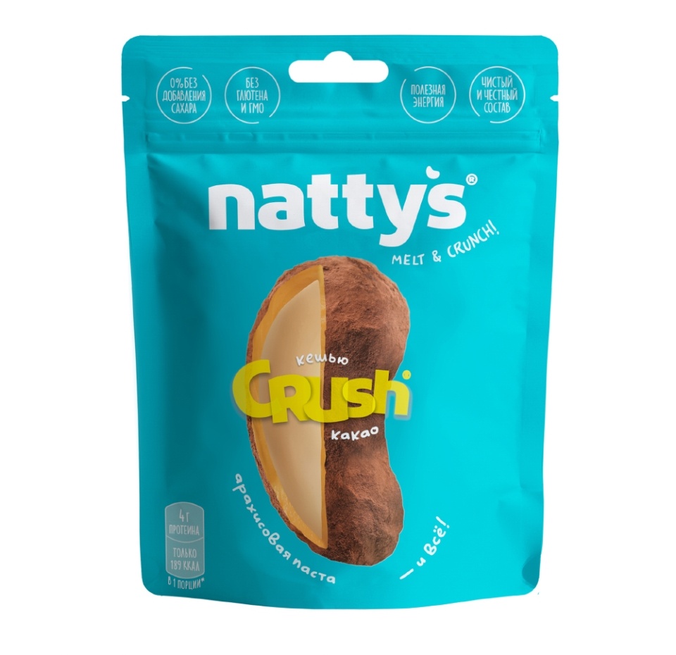

Драже Nattys Crush Cashew c кешью в арахисовой пасте и какао 80 г