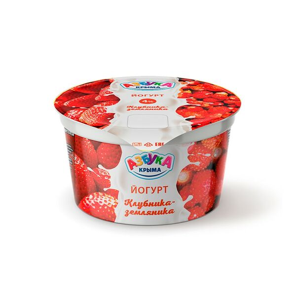 Йогурт Азбука Крыма Клубника-земляника 4% 140 г